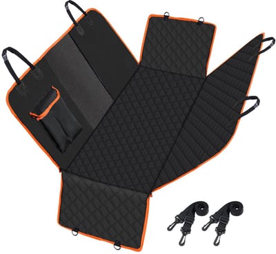 Hondenautostoelhoes, waterdicht, krasbestendig, hondenhangmat 600D voor achterbank, antislip met gaasvenster, autostoelbeschermer voor honden en huisdieren, universeel, past voor auto's