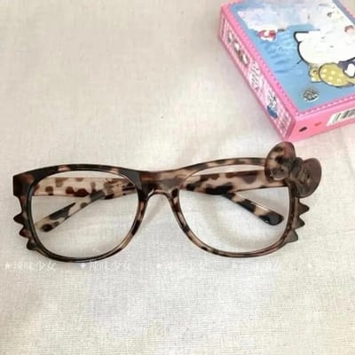 Kawaii Brillen Retro Anime Decoratief Accessoire Y2k Cartoon Monturen Zonder Glazen Mode Meisjes Cadeaus Brillen gray