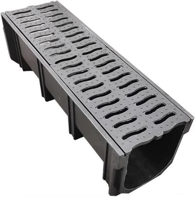 Hars Drainage Goot - Afvoergoot U-vorm - Wateroverlast Voorkomen - Duurzaam Hars Materiaal - 100 cm lengte - Grijs