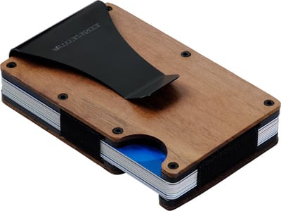Walletstreet Premium Canadian Wood Pasjeshouder\Creditcardhouder - minimaal 15 pasjes inclusief Geld Clip voor al uw Biljetten-RFID Anti Skim Technologie-Wood
