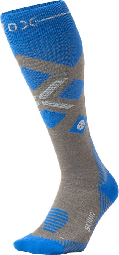 STOX Energy Socks Skisokken Heren - Compressiekousen - Merino Wol Sokken Taupe - Ski & Snowboard Compressie Sokken - Maat M: 40-44 - 1 Paar