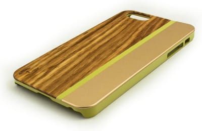 Hoentjen Creatie, Houten hardcase champagne/aluminium - iPhone 6(s)+