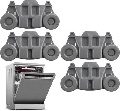 Vaatwasserwielen Vervangen - Onderdelen Rek - Gemakkelijk Gebruik - Metalen As - 3 x 4 x 3 cm