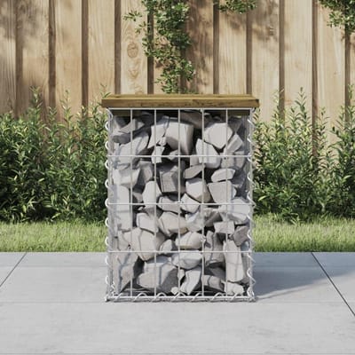 Tuinbank Schanskorf - Zitbank Buiten - Ontspannen Buiten - Verstevigd Grenenhout - 33 x 31 x 42 cm - Bruin