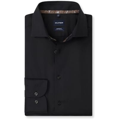 OLYMP Luxor Overhemd, Modern Fit, Royal Kent, Zwart