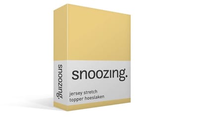 Snoozing Jersey Stretch - Topper - Hoeslaken - Lits-jumeaux - 160/180x200/220 cm - Geel