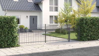 vidaXL Tuinpoort WOERDEN 150 x 500 cm Staal Grijs Vergrendelbaar