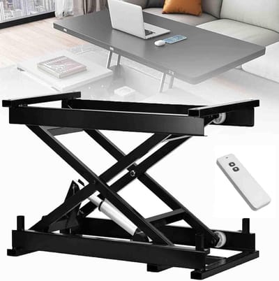 Elektrische Heftafel - Schaarheftafel - Bureau Verhoging - Opvouwbaar Platform - 400x320x310 mm - Zwart