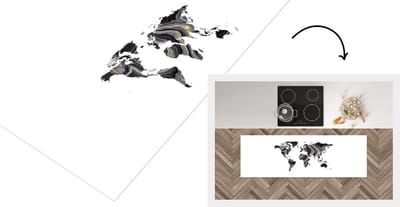 Keukenloper - Loper keuken - Kaart - Agaat - Goud - 150x50 cm - Keukenloper vinyl