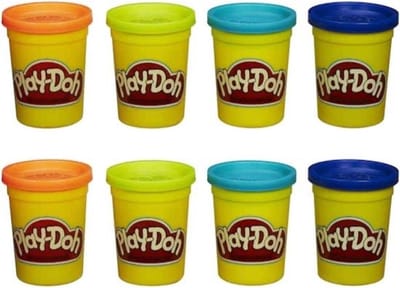 Play-Doh 8 potjes klei - 896 gram - blauw/oranje/aqua/geel