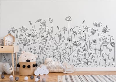 Fotobehang Flowersb&w DD114862 A.S. Création XXL 5 | 3D Fotobehang