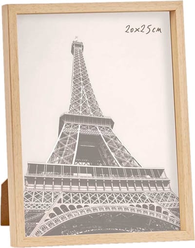 Fotolijst - houtlook - kunststof/glas - 27 x 22 cm - voor foto van 20 x 25 cm - staand/hangend