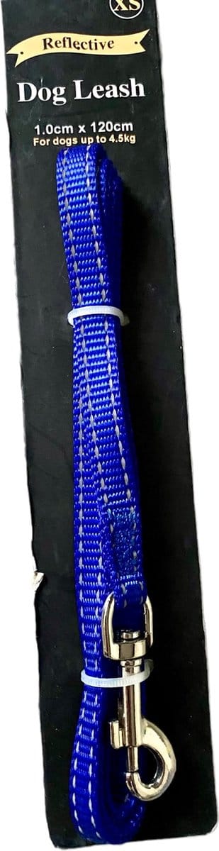 ZD Trading - Reflecterende Honden riem - Blauw - 120cm - Honden tot 4,5kg - Hondenriem - Reflecterend