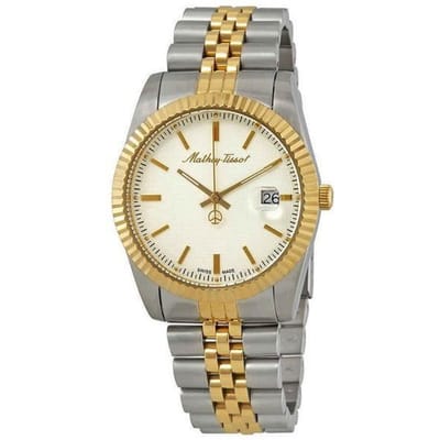 Mathey-Tissot Mathy III Tweekleurig Roestvrij Staal Wit Wijzerplaat Quartz H810BI Herenhorloge wit