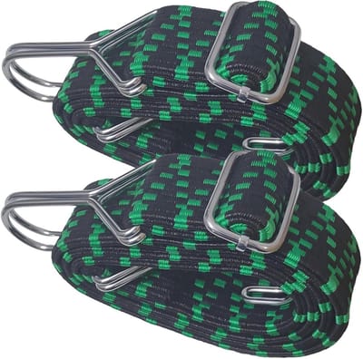 Set van 2 spanrubber met haken 100 cm - Ideaal voor outdoor, tuin, camping en bagagebeveiliging