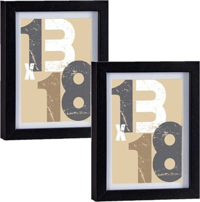 Arte R Fotolijst voor een foto van 13 x 18 cm/15 x 20 cm - 2x stuks - zwart - hout - passe partout