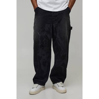 Western Grafische Balloon Fit Jeans | Washed Black | Size 28R
