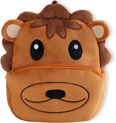 BoefieBoef Kinder Rugzak Leeuw - Rugtas Peuter & Kleuter - Schooltas, Boekentas, Gymtas & Logeertas - Dierendesign (0-5 jaar) - Lichtgewicht, Wasbaar & Duurzaam - Jongens en Meisjes - Perfect Cadeau Verjaardag, Feestdagen & Opvang - Bruin - Dieren