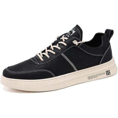Chaussures décontractées homme léger respirant hommes chaussures plates hommes baskets blanc chaussures de skateboard voyage d'affaires Tenis Masculino 40 black