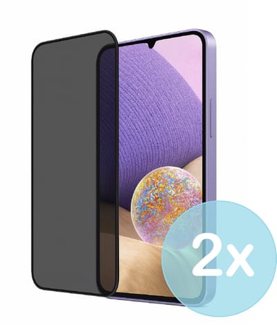 Privacy Screenprotector Geschikt voor Samsung Galaxy A32 5G – Anti-Gluren – Krasbestendig Gehard Glas 9H – Volledige Dekking – 2-Pack – FuturiQ