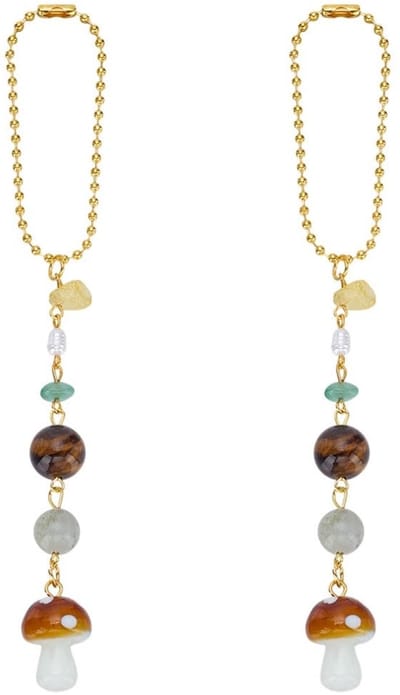 Virtubuy - Paddenstoel hanggordijn - Auto accessoires - Schattige boho stijl - Gemengde kleuren - Hangende charme - Achteruitkijkspiegel versiering