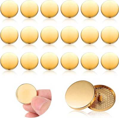 18 Stuks Gouden Knopen voor Kleding - Metalen Platte Knoppen voor Blazers, Jassen en Craft Projecten - Ronde Naaiknoppen voor Mode en Accessoires