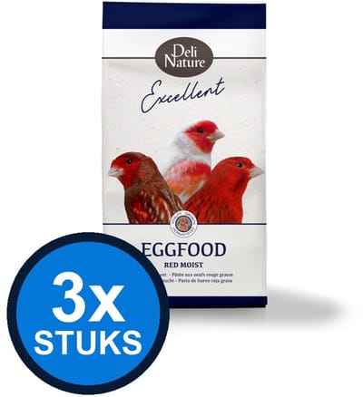 3x Deli Nature - eivoer vet rood 1kg - Vogelvoer - 1 kg