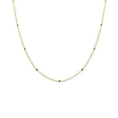 Lucardi Dames Ketting fantasie met blokjes - 14 karaat goud - Ketting - Cadeau - 50 cm - Geelgoud