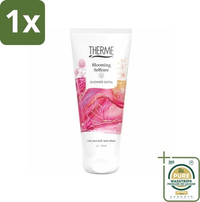 1 x Therme - Blooming Selfcare - Douche Satin - Verfrissend - Verzorgend - 200ml- Selfcare Douche - Bloemige Geur - Verzorgende Douche - Zachte Douche - Wellnessbeleving