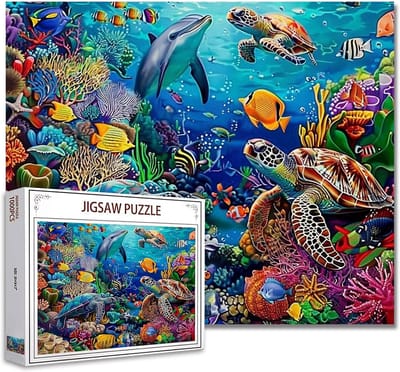 Puzzel 1000 Delen Onderwaterwereld met Zeedieren, Uitdagend Familiespel