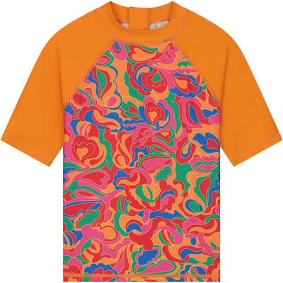 Shiwi Girls Tessie Rash Tee Groovy Love Orange Sun Groovy Love Size: 110/116 | Swimwear Outlet | Unisex | Oranje