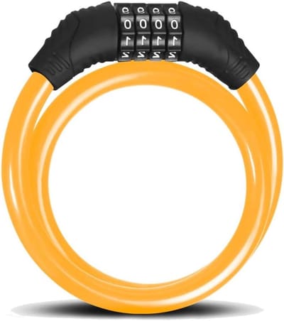 Diefstalbeveiliging Scooter - Fietslot Cijferslot - Voertuig Beveiligen - Extra Robuust 12mm - 60 cm - Geel
