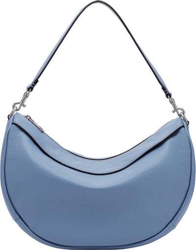 LIEBESKIND BERLIN Leren Schoudertas Melli Heavy Pebble Hobo Bag Cornflower Lichtblauw