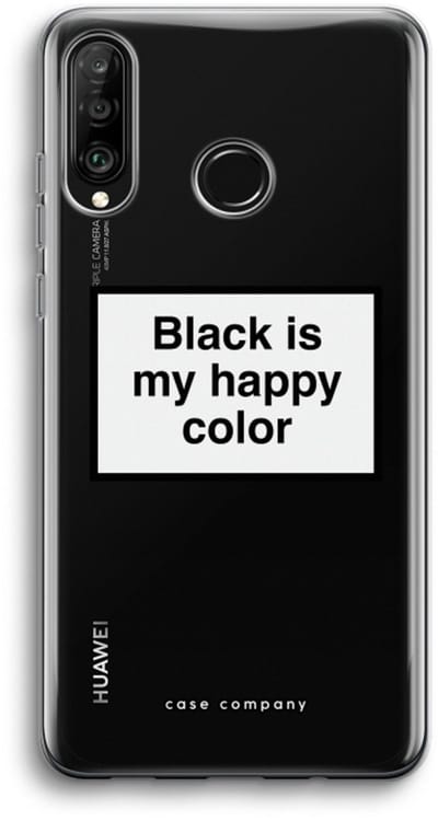 Case Company® - Hoesje geschikt voor Huawei P30 Lite hoesje - Black is my happy color - Soft Cover Telefoonhoesje - Bescherming aan alle Kanten en Schermrand