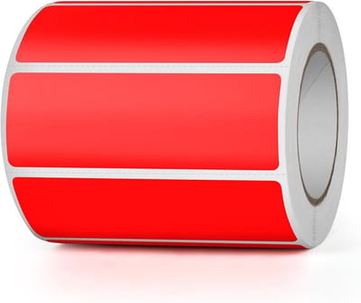 500 Zelfklevende Thermische Etiketten Rood 25x76mm Voor Kantoor en Inventaris