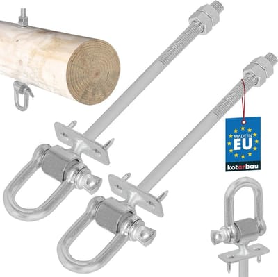 Set van 2 Schommelhaken M12 x 190 mm voor Hangmat en Ophangsystemen