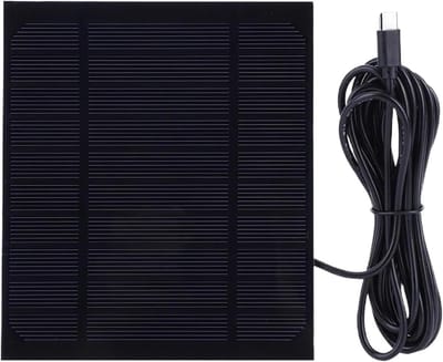 Zonnepaneel Oplader - Draagbare Energiebron - Buiten Opladen - Zelfdragend Vermogen - 6W Paneel - Zwart