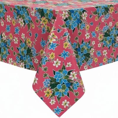 Protecttable - Rond Mexicaans tafelzeil Fortín Roze ⌀118cm - Tafelkleed Afwasbaar - Kunststof