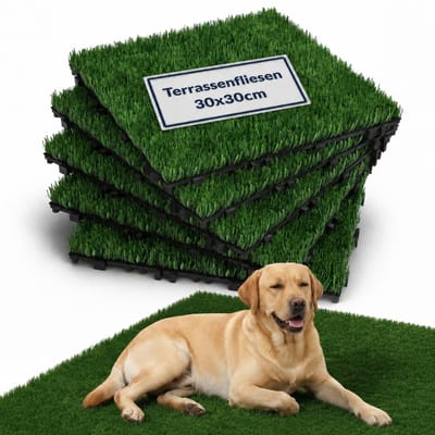Kunstgras Tegels - Gazonmatten Buiten - Decoratief Gebruik - Eenvoudig Kliksysteem - 30 x 30 cm - Groen