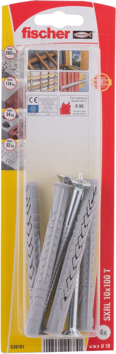 Fischer SXRL 10 x 100 T K NV Constructie plug 100 mm 536191 1 set(s)