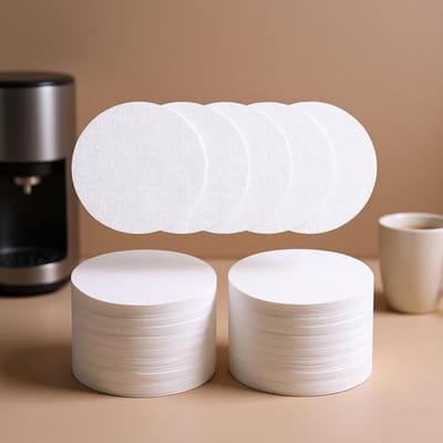 Ronde koffiefilters 58 mm - 400 stuks, papieren filterzakjes voor koffiezetapparaat en espressomachine, wit