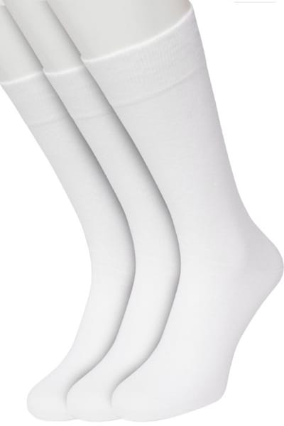 Bonnie Doon Basic Sokken Heren Wit maat 40/46 - 3 paar - Basis Katoenen Sok - Gladde Naden - Brede Boord - Uitstekend Draagcomfort - Goede Pasvorm - 3-pack - Multipack - Effen - White - OL6324013.103