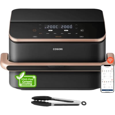 Cosori Dual Blaze Twinfry 10L Slimme Airfryer - Dual Blaze-technologie - Omzetbare zones 10L/5L+5L - 8-in-1-functies - VeSync-app-bediening