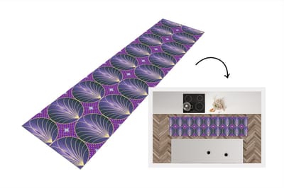 Keukenloper - Loper keuken - Patronen - Cirkel - Paars - Jaren 20 - 200x50 cm - Keukenloper vinyl