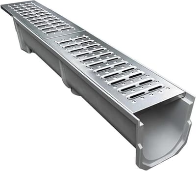 Afvoergoot RVS - Drainage Systeem - Water Afvoeren - Hoog Draagvermogen - 100 cm - Zilver