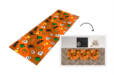 Keukenloper - Loper keuken - Snoep - Halloween - Patronen - 150x50 cm - Keukenloper vinyl