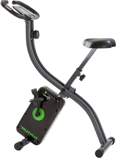Opvouwbare Hometrainer - X-bike Fitnessfiets - Thuis Trainen - 8 Weerstandsniveaus - 15.5 kg - Zwart Groen Grijs