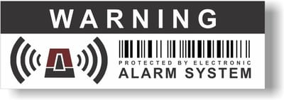 Inbraak Afschrikking Stickers - Waarschuwingsstickers Beveiliging - Huis Beveiligen - Werkt Zonder Alarm - 10.5 x 3.5 cm - Zwart Wit