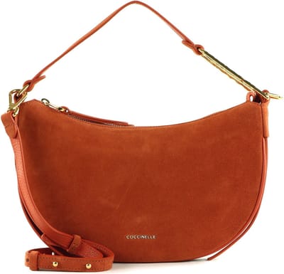 COCCINELLE Leren Schoudertas Coccinelle Priscilla Su. Dr Handbag Grained Leather Tangeri / Tangeri Lichtrood