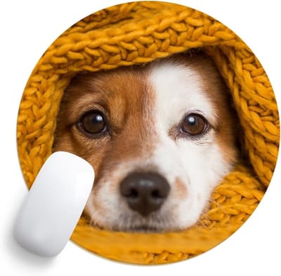 Ronde Muismat met Hond Motief - Kleine Muismat van 20 x 20 cm voor Thuis en Kantoor